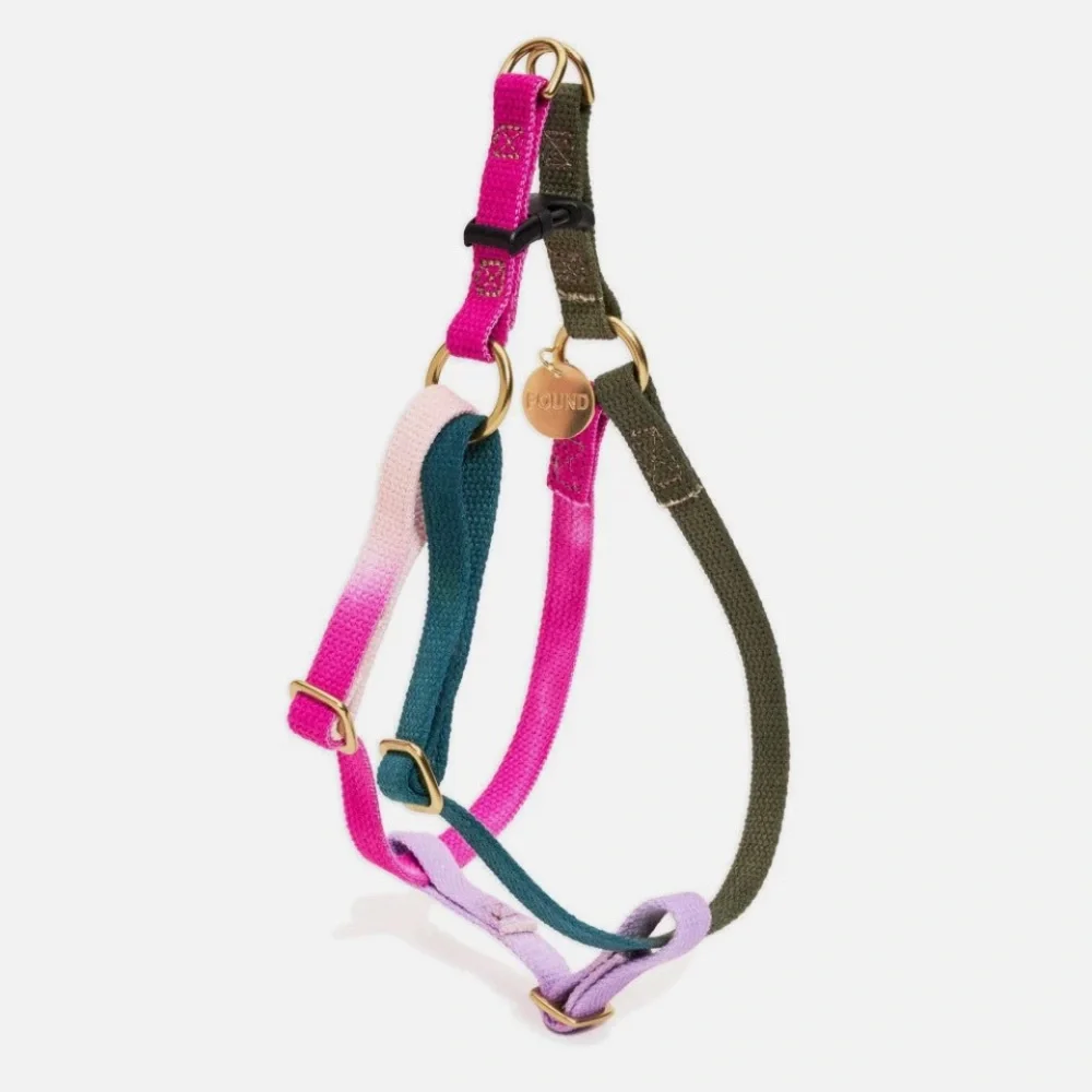 NWT Found My Animal Jolie Flat Webbing Dog Harness Ombré Cotton Medium $68